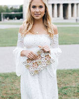 Blumentasche 'Bellis' aus Leder - rosa