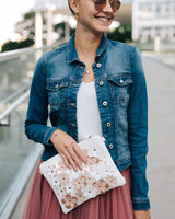 Blumentasche 'Bellis' aus Leder - rosa