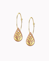 Creolen mit Porzellan-Anhänger 'Tropfen Blume'