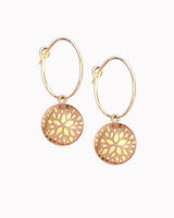 Creolen mit Porzellan-Anhänger 'Blumenstern'