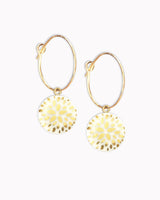 Creolen mit Porzellan-Anhänger 'Blumenstern'