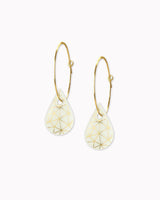 Creolen mit Porzellan-Anhänger 'Tropfen Geo'