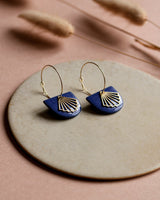 Creolen 'Halbkreis Fächer' aus Porzellan