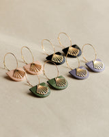 Creolen 'Halbkreis Fächer' aus Porzellan