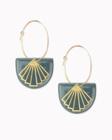 Creolen 'Halbkreis Fächer' aus Porzellan