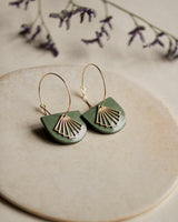 Creolen 'Halbkreis Fächer' aus Porzellan