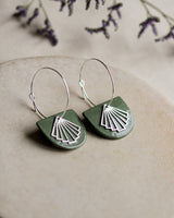 Creolen 'Halbkreis Fächer' aus Porzellan