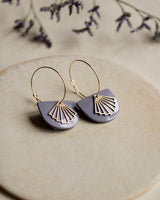 Creolen 'Halbkreis Fächer' aus Porzellan