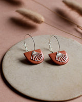 Creolen 'Halbkreis Fächer' aus Porzellan