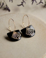 Creolen 'Halbkreis Fächer' aus Porzellan