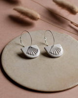 Creolen 'Halbkreis Fächer' aus Porzellan