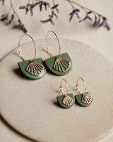 Creolen 'Halbkreis Fächer' aus Porzellan