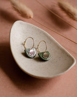 Creolen 'Halbkreis Fächer' aus Porzellan