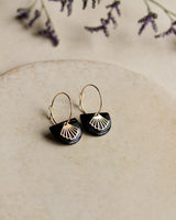 Creolen 'Halbkreis Fächer' aus Porzellan