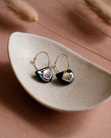 Creolen 'Halbkreis Fächer' aus Porzellan