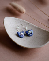 Creolen 'Halbkreis Fächer' aus Porzellan