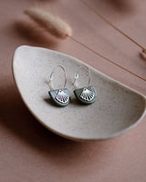 Creolen 'Halbkreis Fächer' aus Porzellan