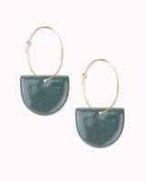 Creolen 'Halbkreis Oval' aus Porzellan