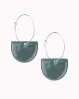 Creolen 'Halbkreis Oval' aus Porzellan