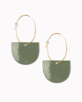 Creolen 'Halbkreis Oval' aus Porzellan