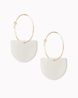 Creolen 'Halbkreis Oval' aus Porzellan