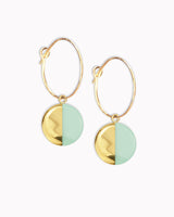 Creolen mit Porzellan-Anhänger 'Halbkreis'