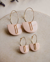 Creolen 'Halbkreis Oval' aus Porzellan