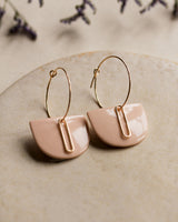 Creolen 'Halbkreis Oval' aus Porzellan