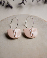 Creolen 'Halbkreis Oval' aus Porzellan