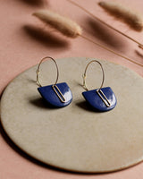 Creolen 'Halbkreis Oval' aus Porzellan