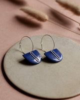 Creolen 'Halbkreis Oval' aus Porzellan