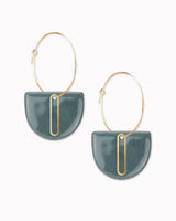 Creolen 'Halbkreis Oval' aus Porzellan