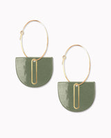 Creolen 'Halbkreis Oval' aus Porzellan