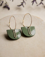 Creolen 'Halbkreis Oval' aus Porzellan