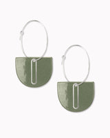 Creolen 'Halbkreis Oval' aus Porzellan