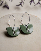 Creolen 'Halbkreis Oval' aus Porzellan