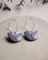 Creolen 'Halbkreis Oval' aus Porzellan