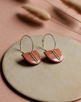 Creolen 'Halbkreis Oval' aus Porzellan