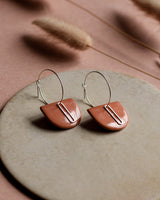 Creolen 'Halbkreis Oval' aus Porzellan