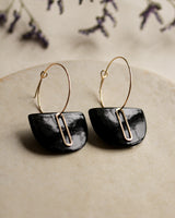 Creolen 'Halbkreis Oval' aus Porzellan