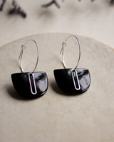 Creolen 'Halbkreis Oval' aus Porzellan