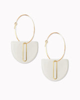 Creolen 'Halbkreis Oval' aus Porzellan