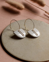 Creolen 'Halbkreis Oval' aus Porzellan