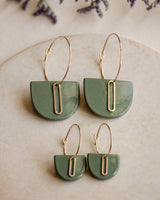 Creolen 'Halbkreis Oval' aus Porzellan