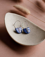 Creolen 'Halbkreis Oval' aus Porzellan