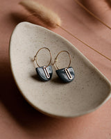 Creolen 'Halbkreis Oval' aus Porzellan