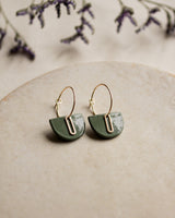 Creolen 'Halbkreis Oval' aus Porzellan