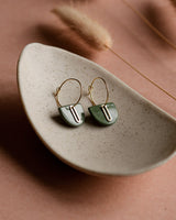 Creolen 'Halbkreis Oval' aus Porzellan