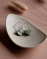 Creolen 'Halbkreis Oval' aus Porzellan