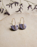 Creolen 'Halbkreis Oval' aus Porzellan